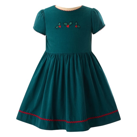 NWT Rachel Riley Holiday Green Holly Dress sz 10 - Picture 1 of 3